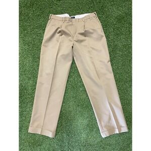 VTG Dockers Dress Pants Mens 36 X 32 Beige Pleated Straight Leg Business Formal